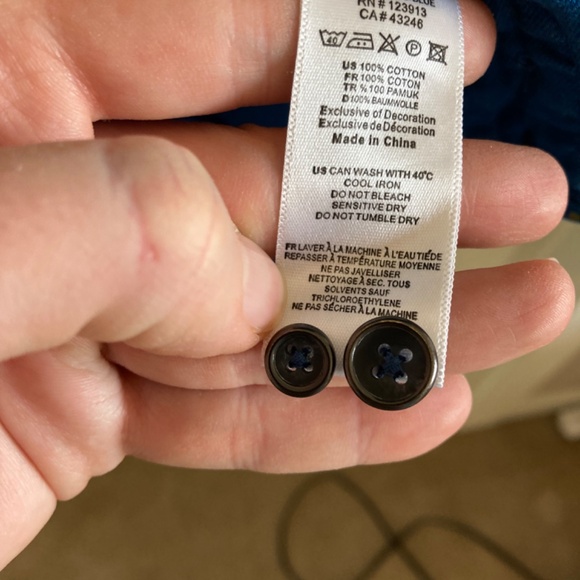 The Original Jach's Fitted Button down Shirt Royal  Blue with Gold dots Sz S-M - Picture 6 of 7